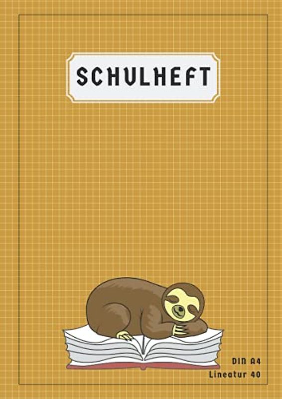 Schulheft A4 Lineatur 40: Matheheft 40 Kariert mit rand a4 | Din a4 Heft 50 Blatt | Braun
