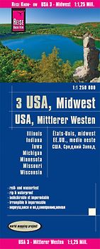 Reise Know-How Landkarte USA 03, Mittlerer Westen / USA, Midwest (1.1.250.000) : Illinois, Indiana, Iowa, Michigan, Minnesota, Missouri, Wisconsin