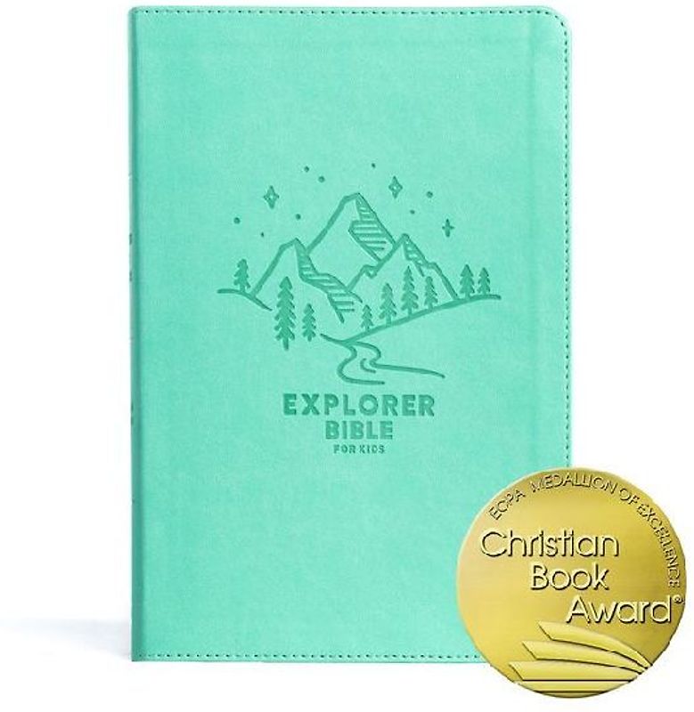 CSB Explorer Bible for Kids, Light Teal Mountains Leathertouch