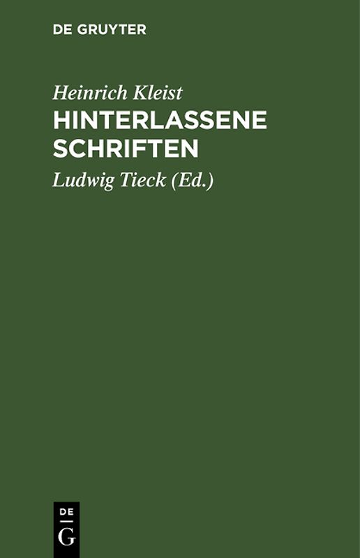 Hinterlassene Schriften