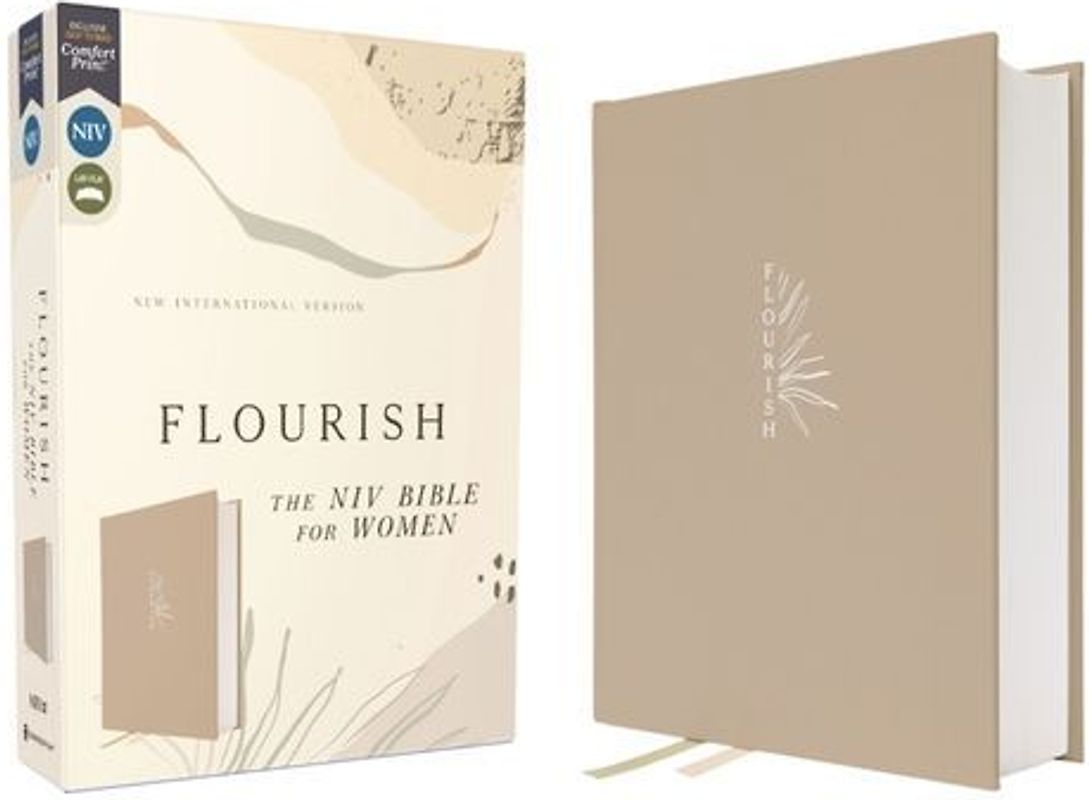 Flourish: The NIV Bible for Women, Cloth Over Board, Cream, Comfort Print