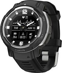 Garmin Instinct Crossover 45 mm schwarz am Silikonarmband schwarz - refurbished