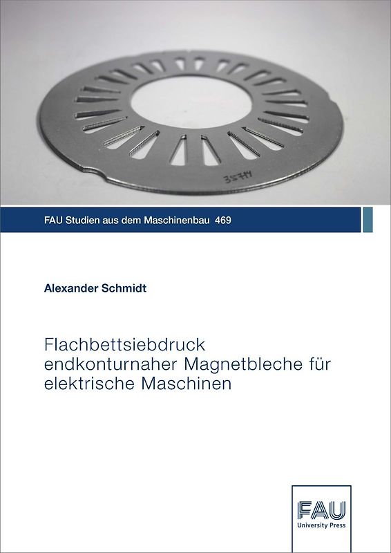 Flachbettsiebdruck endkonturnaher Magnetbleche für elektrische Maschinen