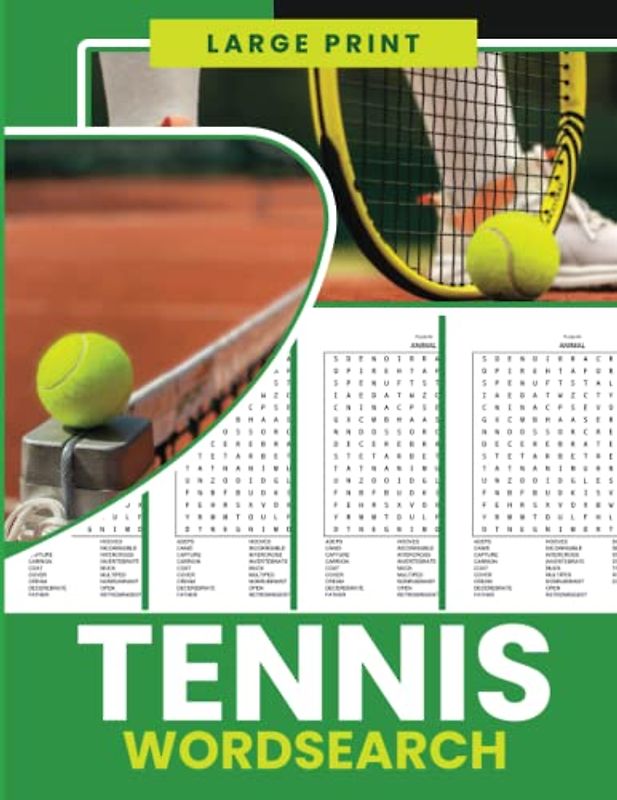 Tennis Word Search Large Print: Tennis Word Search Puzzle Book for Adults, and Children, Gift for Tennis Lovers and Fans