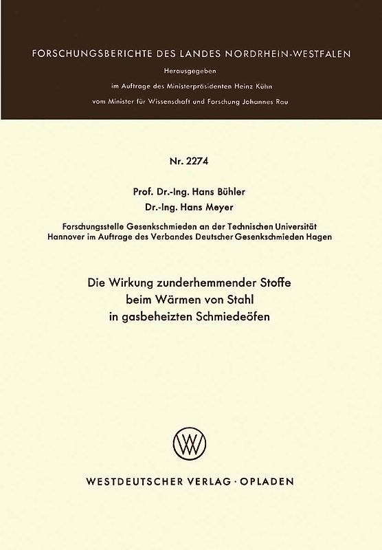 Die Wirkung zunderhemmender Stoffe beim Wärmen von Stahl in gasbeheizten Schmiedeöfen