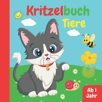 Kritzelbuch Tiere ab 1 Jahr: Ausmalbuch mit 50 schönen Motiven zum Ausmalen und Kritzeln | Mein erstes Malbuch für Kleinkinder | Kritzelmalbuch für ... Ideal für Kinder zum Lernen der ersten Tiere