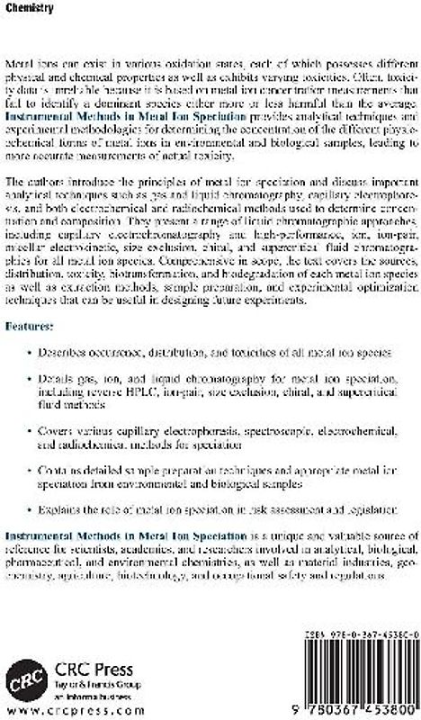 Instrumental Methods in Metal Ion Speciation