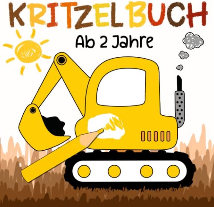 Kritzelbuch ab 2 Jahre: Erstes Malbuch Fahrzeuge mit Bagger, Traktor, Autos, Flugzeuge, Boote und mehr! - Ausmalbuch für kinder ab 2, Jungen und Mädchen