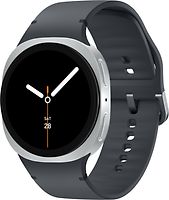 Samsung Galaxy Watch8 44 mm Boîtier aluminium argent sur Sport en silicone M/L graphite [Wi-Fi + 4G]