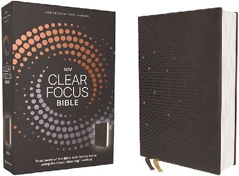 Niv, Clear Focus Bible, Leathersoft, Charcoal Brown