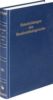 Entscheidungen des Bundesarbeitsgerichts (BAGE 183)