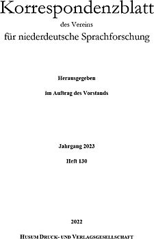 Korrespondenzblatt des Vereins für niederdeutsche Sprachforschung