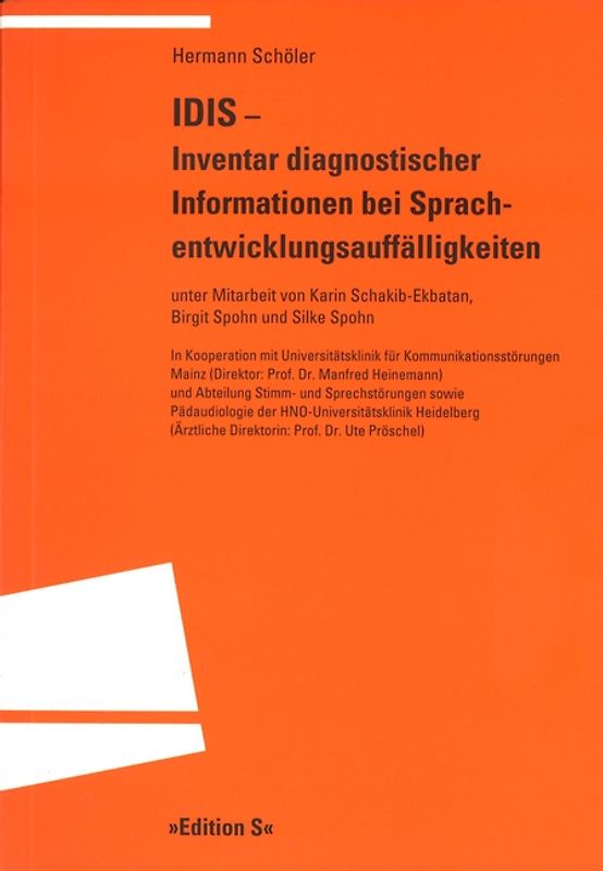 IDIS – Inventar diagnostischer Informationen bei Sprachentwicklungsauffälligkeiten
