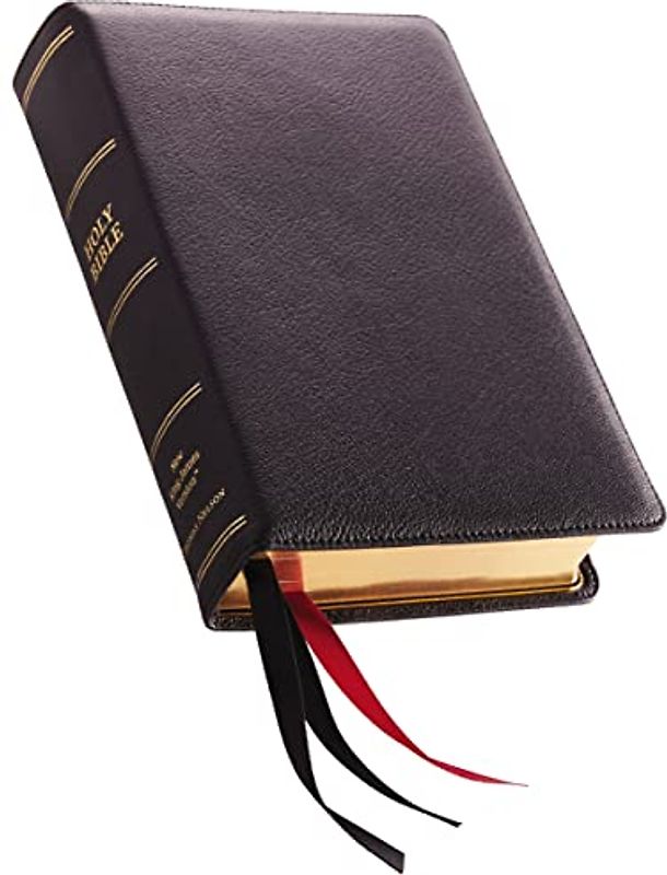 NKJV, Single-Column Reference Bible, Premium Goatskin Leather, Black, Premier Collection, Comfort Print: Holy Bible, New King James Version
