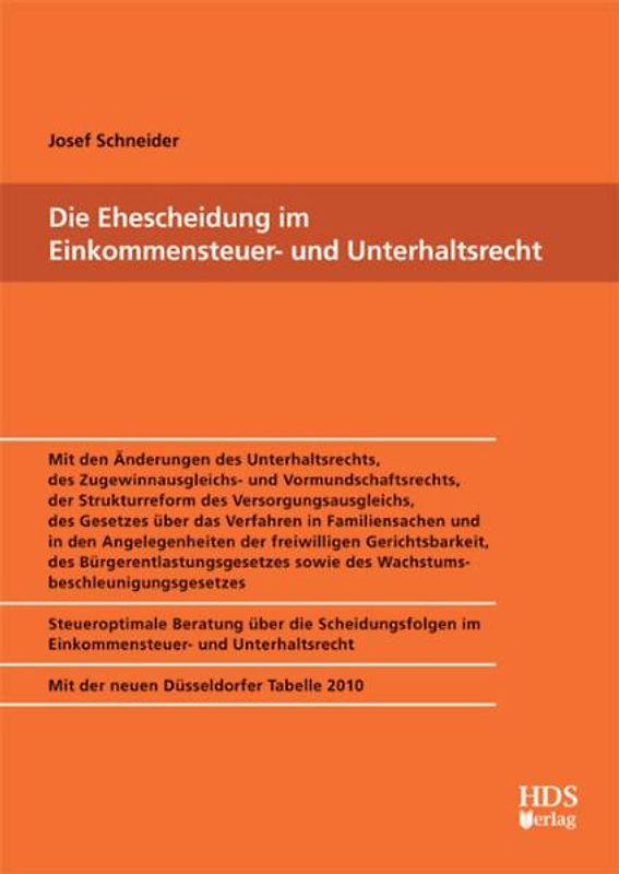 Die Ehescheidung im Einkommensteuer- und Unterhaltsrecht