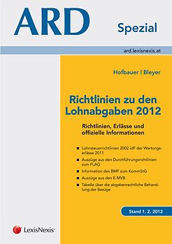 Richtlinien zu den Lohnabgaben 2012 - Richtlinien, Erlässe und offizielle Informationen
