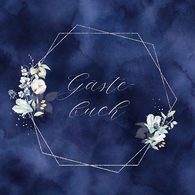 Blaues Gästebuch mit weißen Seiten