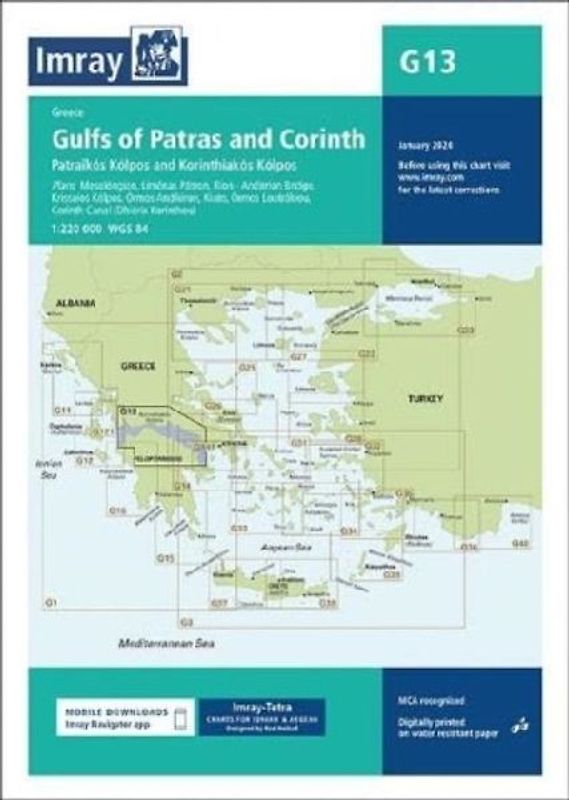 G13 Gulfs of Patras and Corinth, Imray Chart
