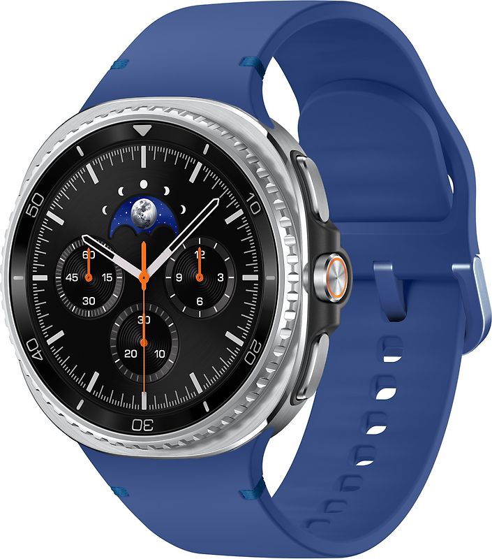Samsung Galaxy Watch8 Classic 46 mm Boîtier aluminium noir sur Sport en silicone S/M bleu nuit [Wi-Fi]