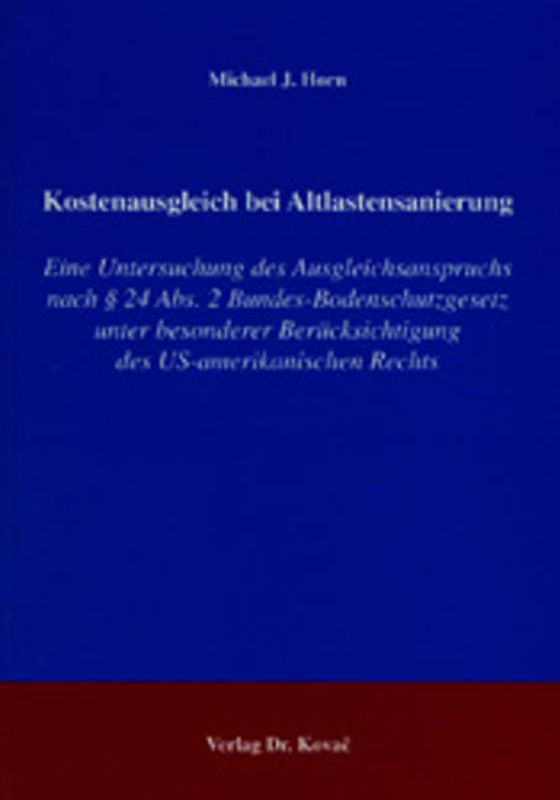 Kostenausgleich bei Altlastensanierung