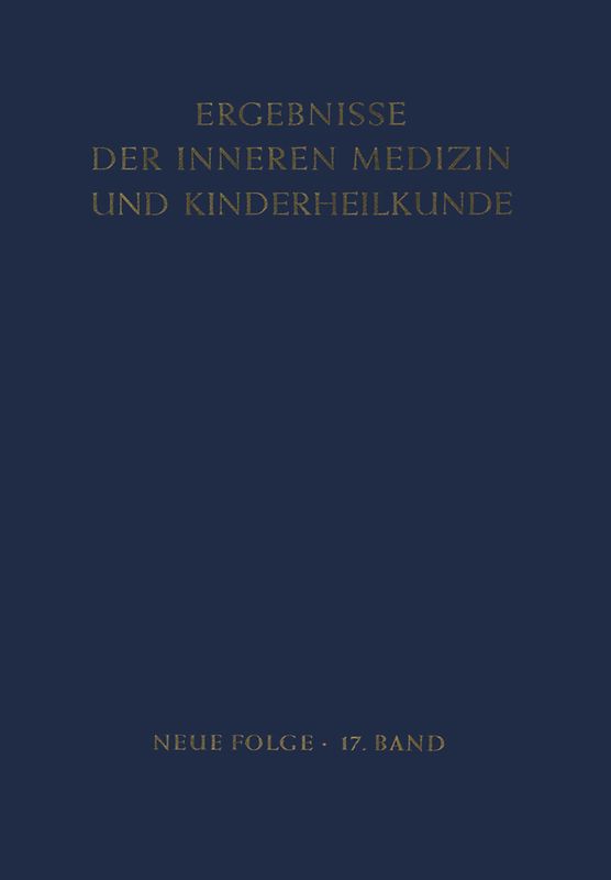 Ergebnisse der Inneren Medizin und Kinderheilkunde