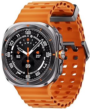 Samsung Galaxy Watch Ultra (2025) Caja de titanio de 47 mm en gris titanium - Correa Marine Band orange [WiFi + Cellular]