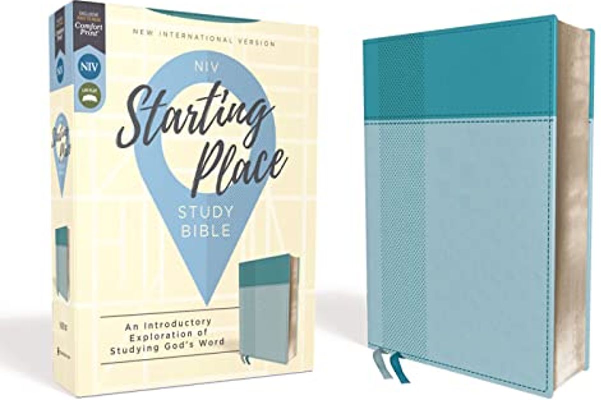 NIV, Starting Place Study Bible, Leathersoft, Teal, Thumb Indexed, Comfort Print: An Introductory Exploration of Studying God's Word