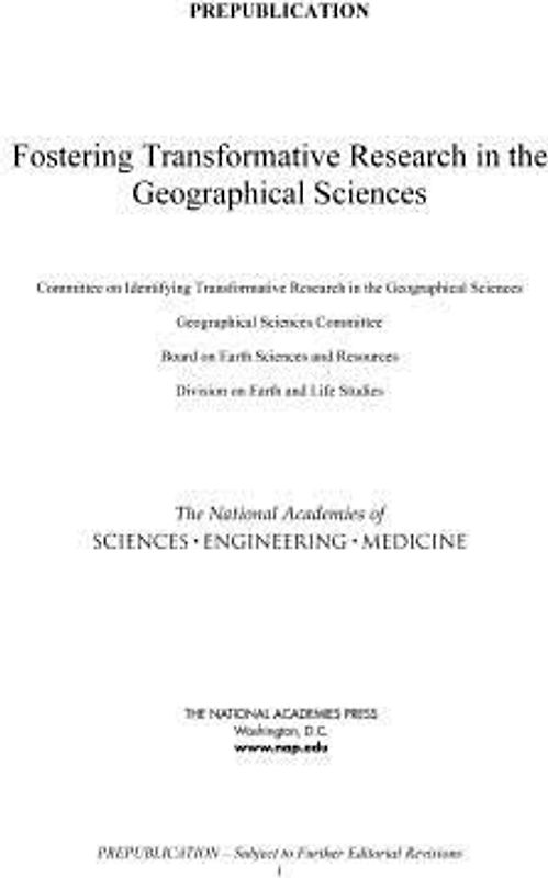 Fostering Transformative Research in the Geographical Sciences