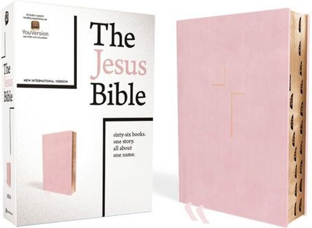 The Jesus Bible, NIV Edition, Leathersoft Over Board, Pink, Indexed, Comfort Print