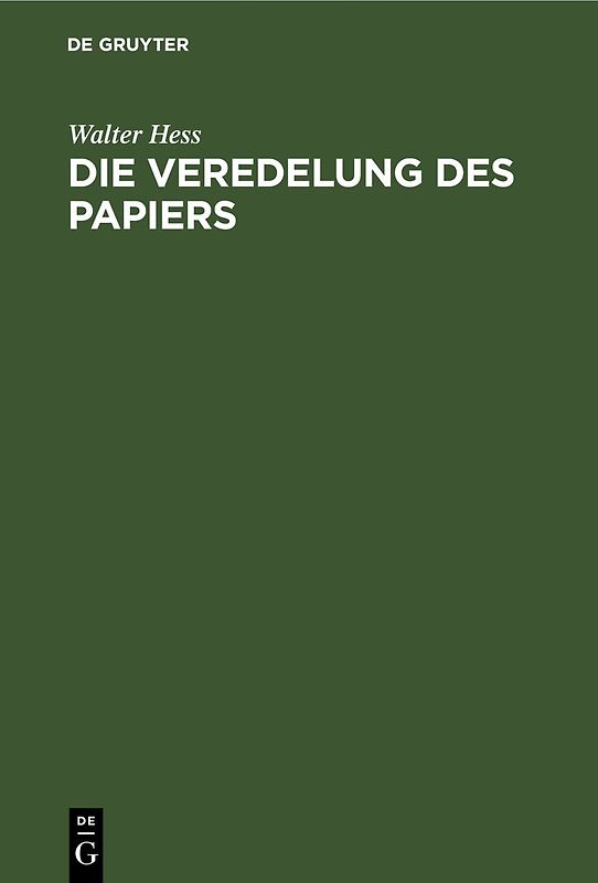 Die Veredelung des Papiers