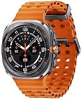 Samsung Galaxy Watch Ultra (2025) 47 mm kast van titanium op titanium gray Marine Band orange [wifi + cellular]
