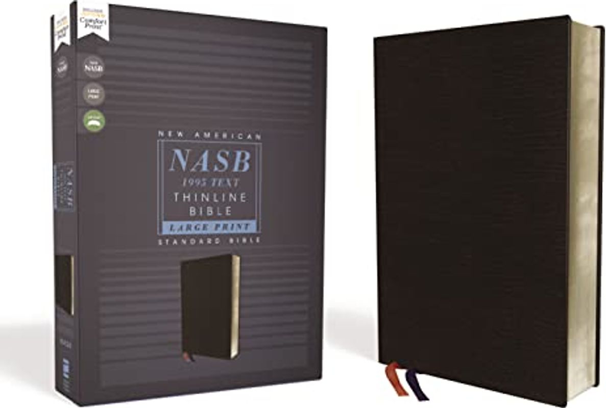 Nasb, Thinline Bible, Large Print, Bonded Leather, Black, Red Letter Edition, 1995 Text, Comfort Print