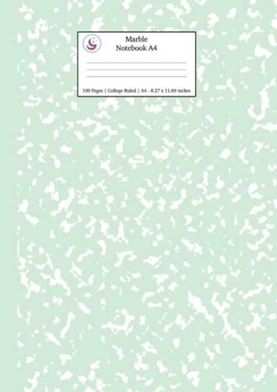 Marble Notebook A4: Mint Green College Ruled Journal (Pastel Stationery Notebooks A4, Band 3)