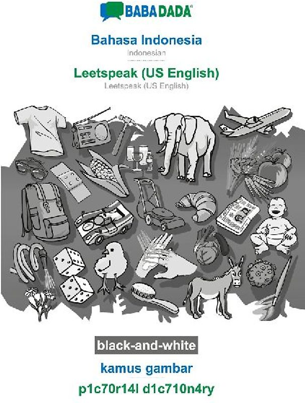 Bahasa Indonesia - Leetspeak (US English), kamus gambar, BW