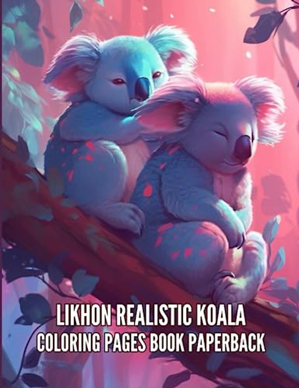Likhon Realistic Koala Coloring Pages Book Paperback