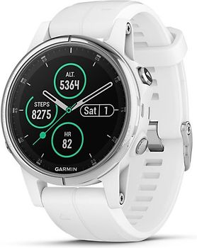 Garmin Fenix 5S Plus 42 mm blanc au bracelet en silicone blanc [Wifi, Saphir Edition]