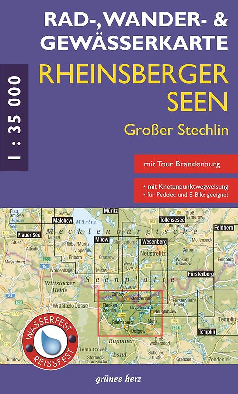 Rad - Wander- und Gewässerkarte Rheinsberger Seen, Großer Stechlin