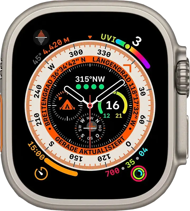 Apple Watch Ultra 49 mm Boîtier titane naturel [Wi-Fi + Cellulaire]