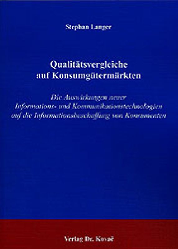 Qualitätsvergleiche auf Konsumgütermärkten