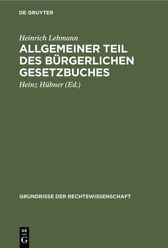 Allgemeiner Teil des Bürgerlichen Gesetzbuches
