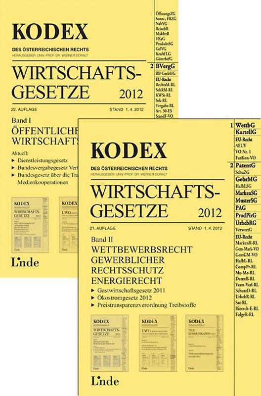 KODEX Wirtschaftsgesetze Band I+II