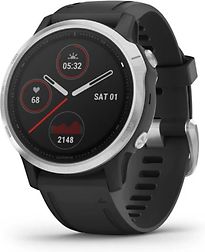 Garmin Fenix 6S 42 mm zwart met een zwarte siliconen polsband