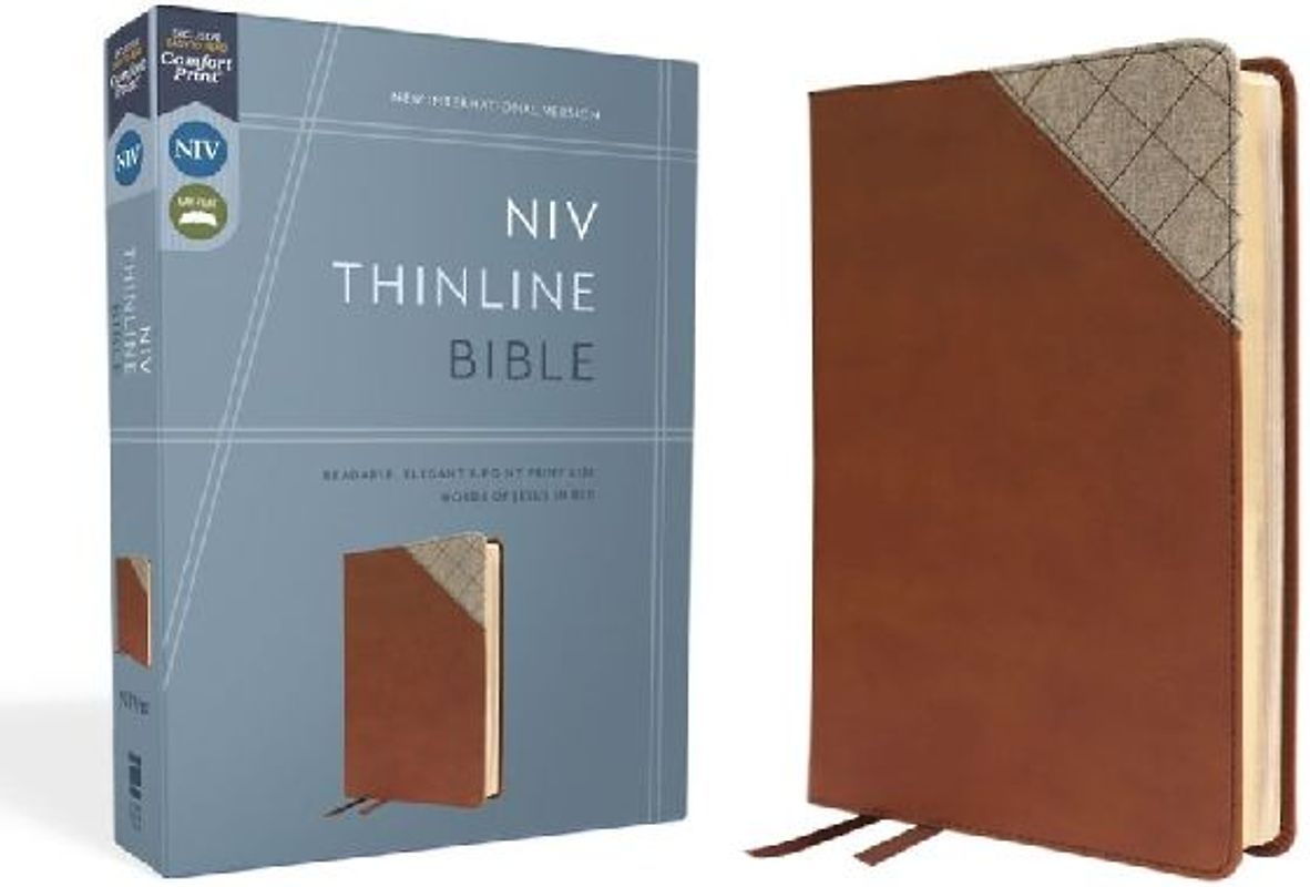 Niv, Thinline Bible, Leathersoft, Brown, Red Letter, Comfort Print