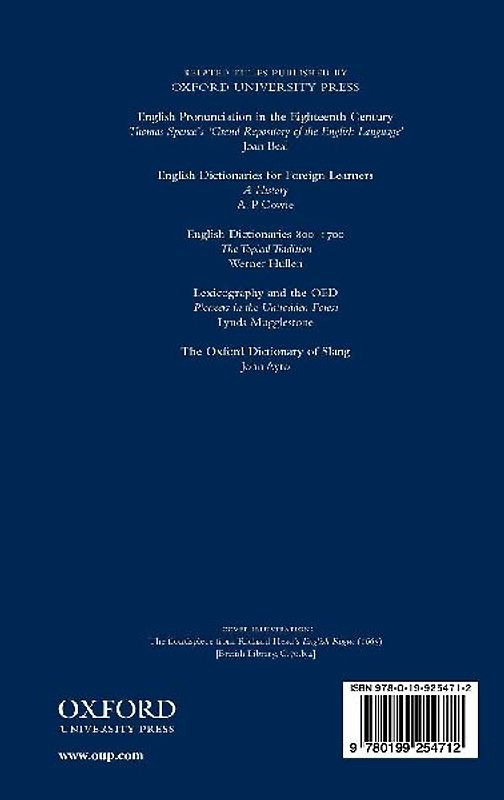 A History of Cant and Slang Dictionaries