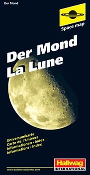 Der Mond. Vorder- und Rückseite des Mondes. Infobroschüre mit Namenverzeichnis der Mondformationen