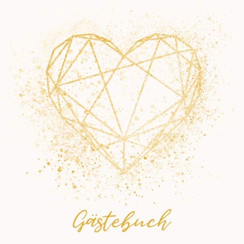 Gästebuch: Hochzeitsgästebuch / Gästebuch Hochzeit / Hochzeitsbuch / Eintragebuch mit Fragen, goldenes Herz