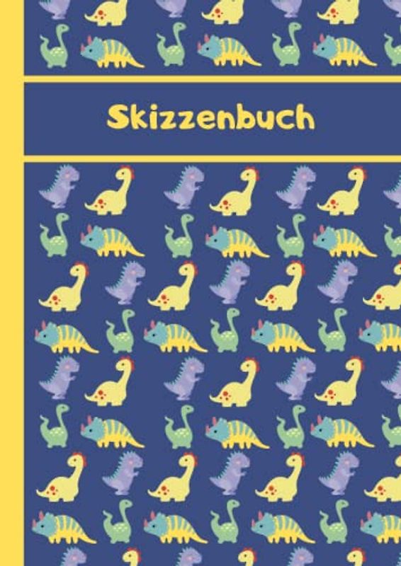 Skizzenbuch Kinder: A4 | Zeichenblock Kinder | 100 Leere Seiten, 90 g/m² Hochwertiges papier | Skizzenblock Kinder, Zeichenbuch Kinder | Dinosaurier