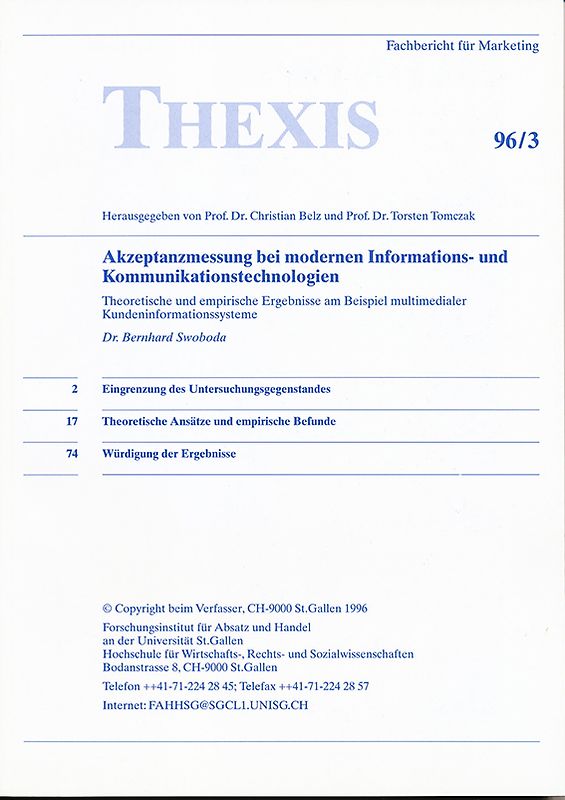 Akzeptanzmessung bei modernen Informations- und Kommunikationstechnologien