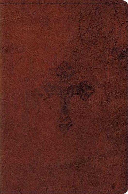 ESV Compact Bible (Trutone, Walnut, Weathered Cross Design)