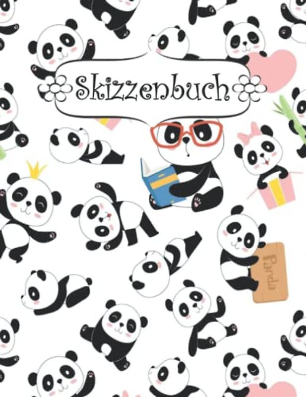Skizzenbuch: Panda Skizzenbuch-Rohling Seiten zum Zeichnen, Malen, Schreiben, Skizzieren oder Kritzeln für Künstler, Lehrer, Erwachsene, Kinder, Jugendliche .